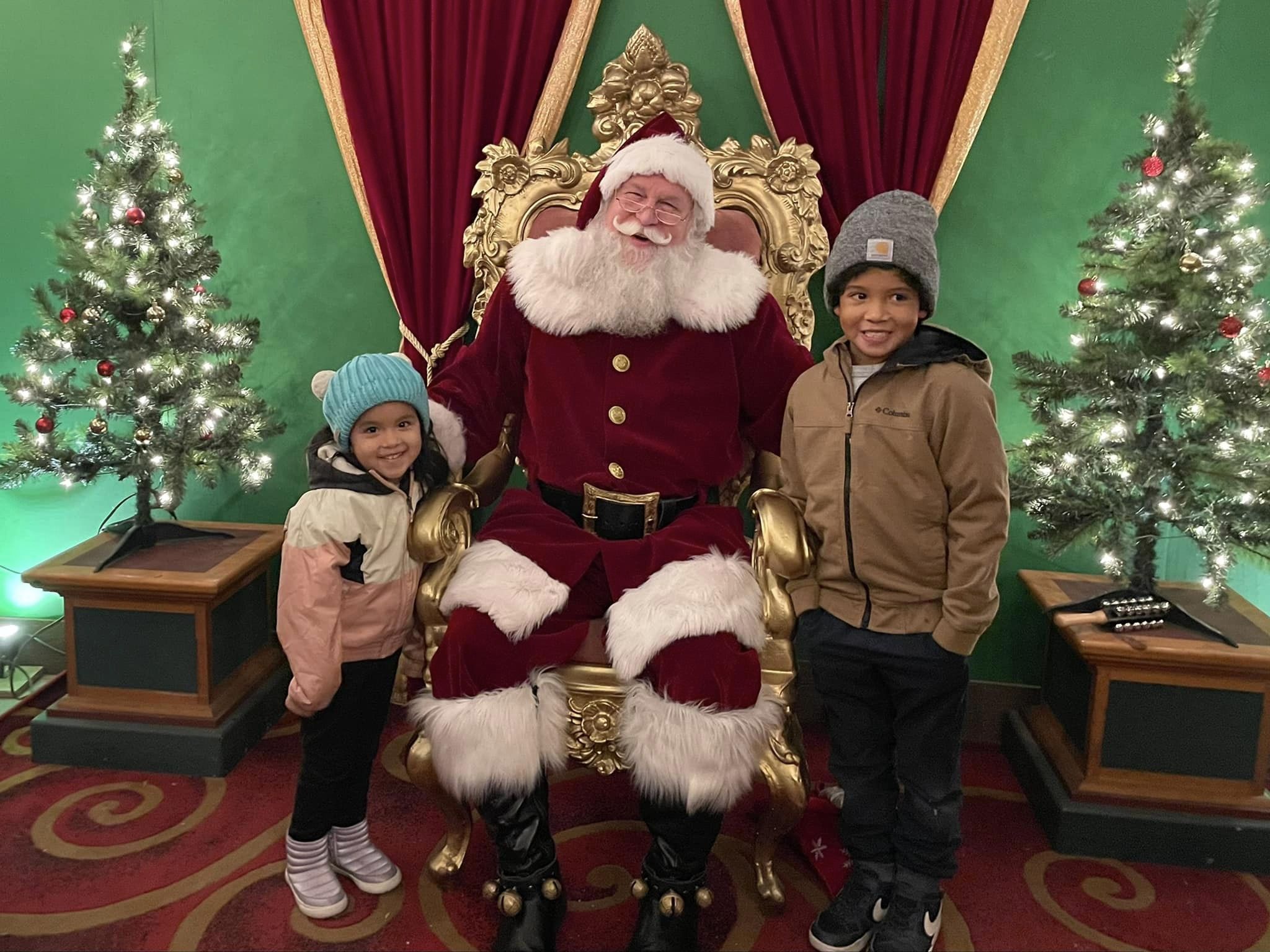 Will & Maya with Santa at Christmas in the Park 2022